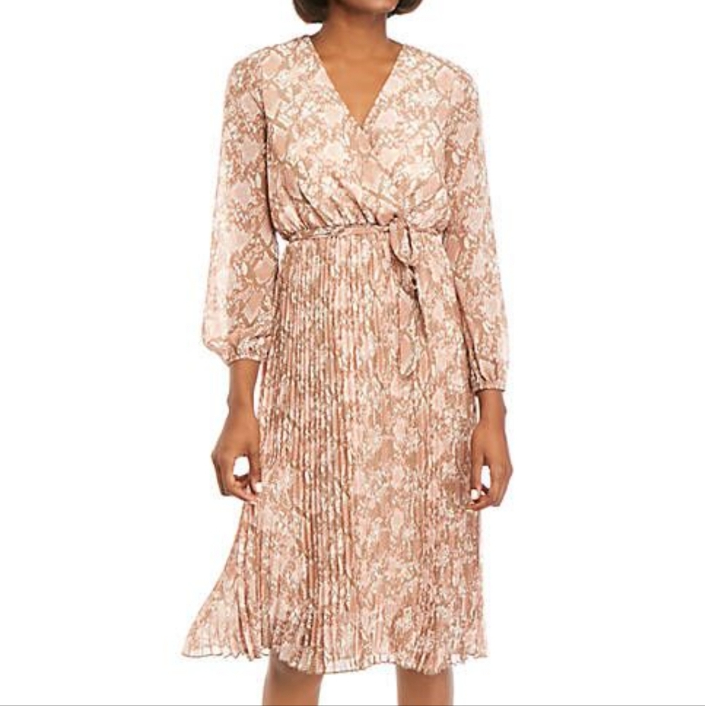 June & Hudson Gorgeous Snake Long Sleeve Dress